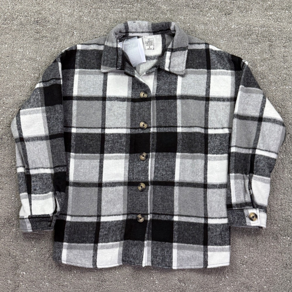 Gameday Couture Buffalo Bills Shacket Womens Small Grey Plaid Flannel Fan Sporty - Picture 4 of 8